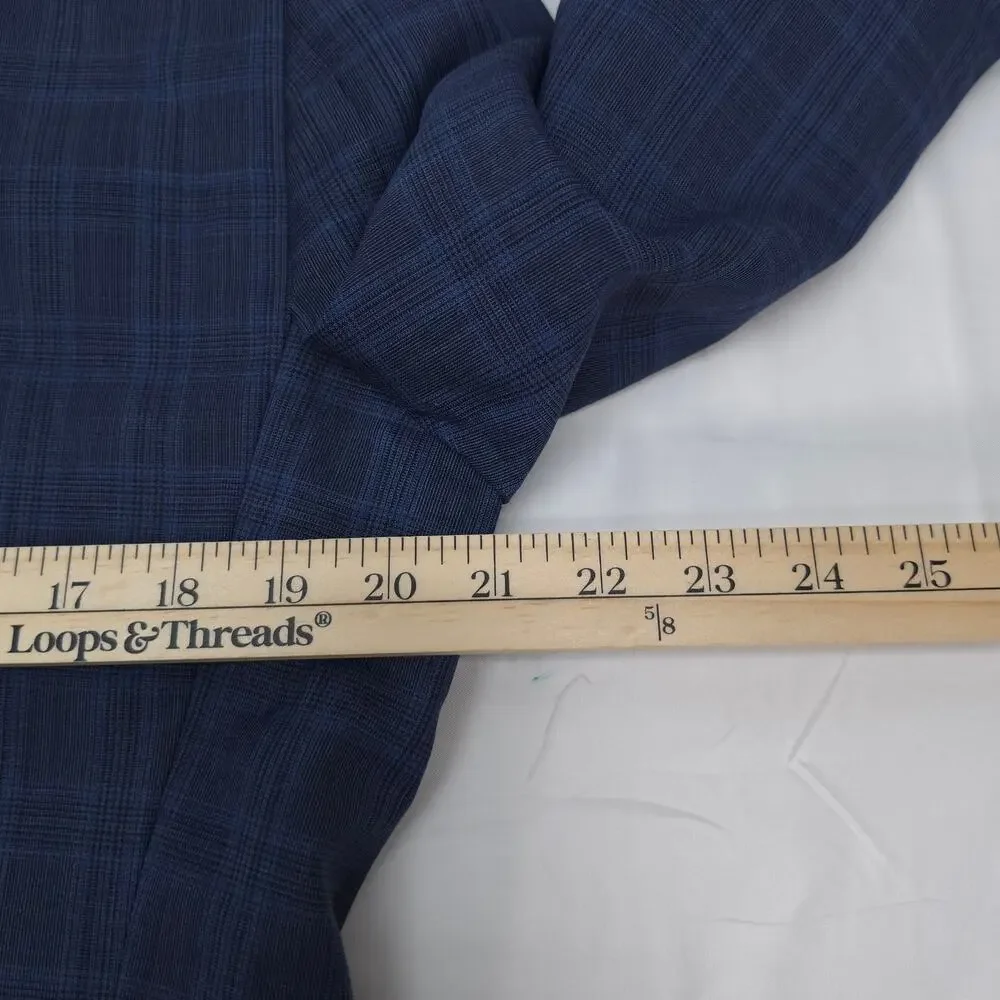 Banana Republic Marzotto Slim Fit Sport Coat Blazer 40R Blue Plaid Wool